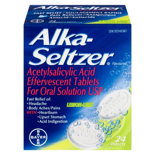 Picture of ALKA SELTZER - LEMON LIME TABLET 324MG 24S