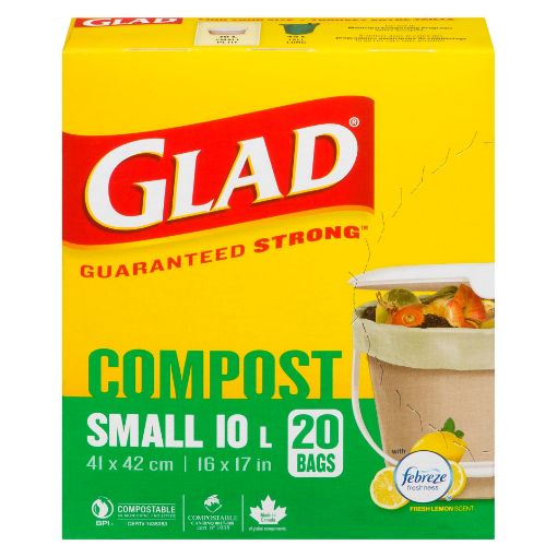 Picture of GLAD KITCHEN GARBAGE BAGS - SMALL - COMPOSTABLE 20S                        