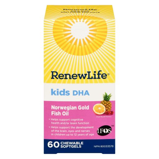 Picture of RENEWLIFE KIDS DHA - NORWEGIAN GOLD FISH OIL - CHEWABLE SOFTGELS 60S               
