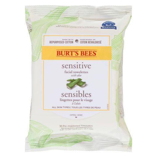 Picture of BURTS BEES FACIAL TOWELETTES - SENSITIVE 30S