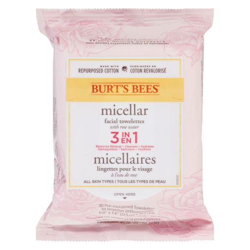 Picture of BURTS BEES MICELLAR ROSE MAKEUP REMOVING TOWELETTE 30S