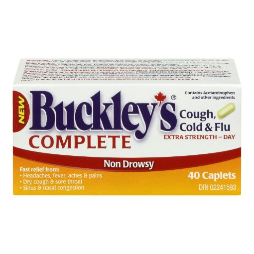 Picture of BUCKLEYS COMPLETE COUGH COLD and FLU - DAYTIME - EXTRA STRENGTH CAPLETS 40S