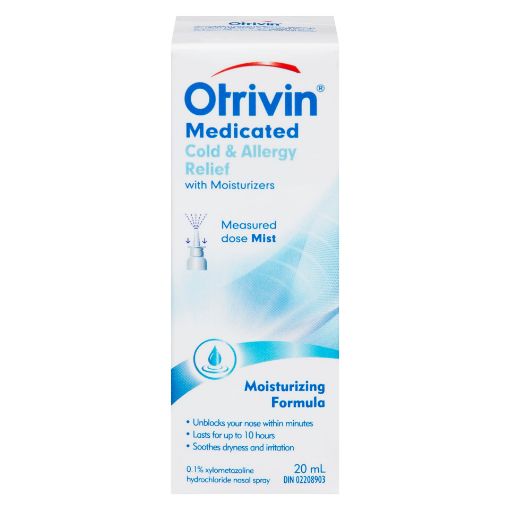 Picture of OTRIVIN NASAL SPRAY MEDICATED COLD and ALLERGY - MOIST - MEASURED PUMP 20ML