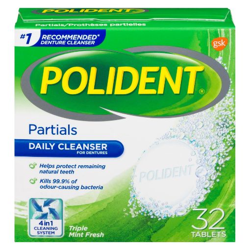 Picture of POLIDENT PARTIALS - CLEAN MINT TABLET 32S                                  
