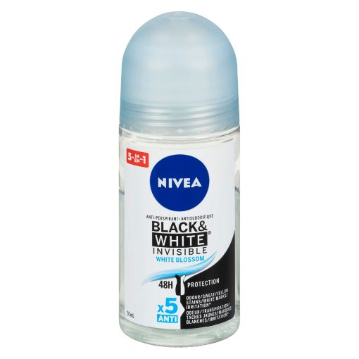 Picture of NIVEA INVISIBLE FOR BLACK and WHITE ANTIPERSPIRANT - PURE ROLL ON 50ML