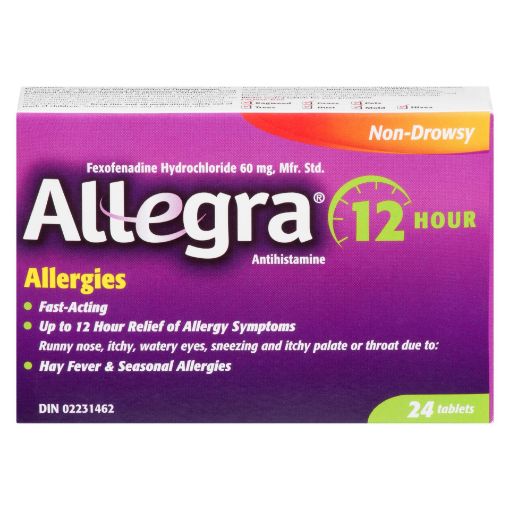 Picture of ALLEGRA 12 HOUR TABLET 60MG 24S