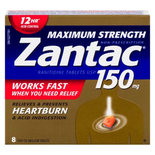 Picture of ZANTAC MAXIMUM STRENGTH TABLET 150MG 8S                                    