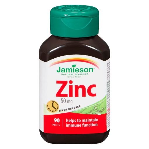 Picture of JAMIESON ZINC TIME RELEASE TABLET 50MG 90S                                 