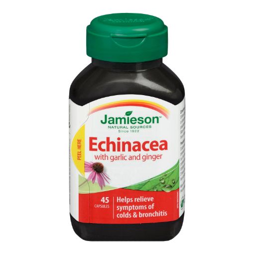 Picture of JAMIESON ECHINACEA COLD/FLU GARLIC/GINGER CAPSULE 300MG 45S                
