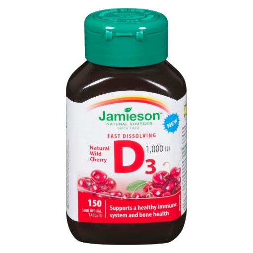 Picture of JAMIESON VITAMIN D 1000IU - WILD CHERRY - TABLETS 150S