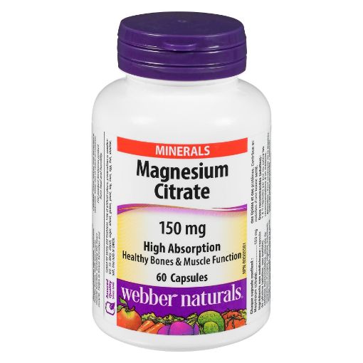 Picture of WEBBER NATURALS MAGNESIUM CITRATE HIGH ABSORPTION 150MG 60S                
