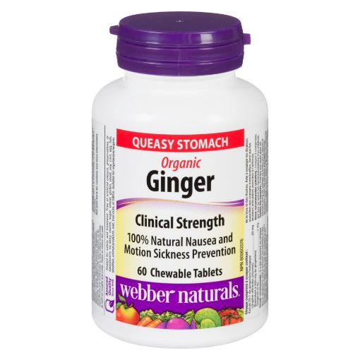 Picture of WEBBER NATURALS CHEWABLE ORGANIC GINGER 500MG 60S                          