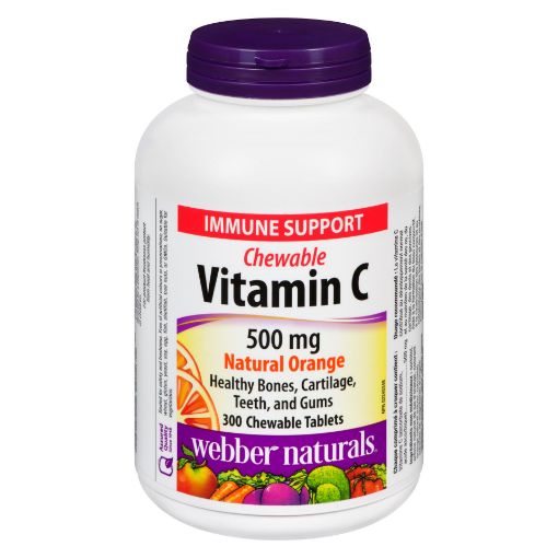 Picture of WEBBER NATURALS CHEWABLE VITAMIN C 500MG TABLET - ORANGE 300S