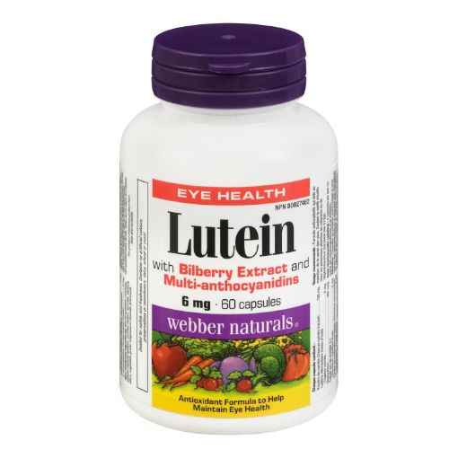 Picture of WEBBER NATURALS LUTEIN WITH BILBERRY EXTRACT and MULTI–ANTHOCYANIDINS 6MG 60S