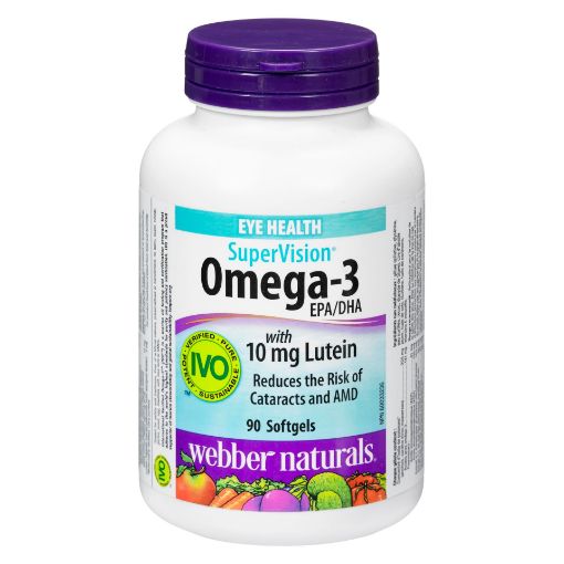 Picture of WEBBER NATURALS OMEGA 3 W/LUTEIN CAPSULE 10MG 90S                          
