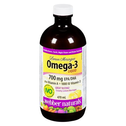 Picture of WEBBER NATURALS OMEGA 3 EPA/DHA PLUS A and D - LEMON MERINGUE 700MG 470ML