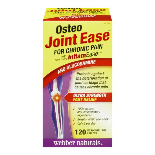 Picture of WEBBER NATURALS OSTEO JOINT EASE GLUCOSAMINE and INFLAMEASE CAPLET 120S