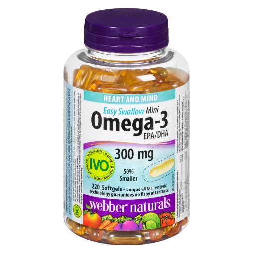 Picture of WEBBER NATURALS CLEAR OMEGA 3 - MINI ENTERIC SG 300MG 220S