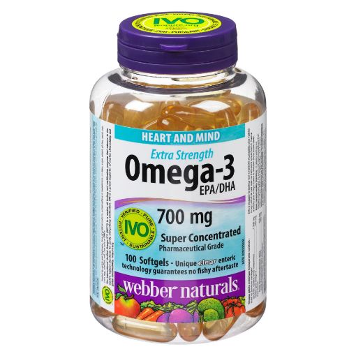 Picture of WEBBER NATURALS CLEAR OMEGA 3 SUPER CONCEN. ENTERIC 700MG 100S