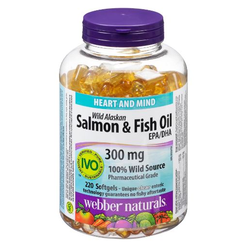 Picture of WEBBER NATURALS CLEAR WILD ALASKAN SALMON/FISH OIL 300MG 220S