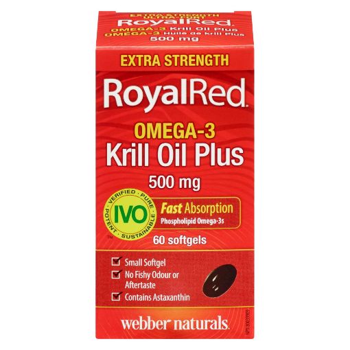 Picture of WEBBER NATURALS ROYAL RED KRILL OIL - EXTRA STRENGTH 500MG 60S             