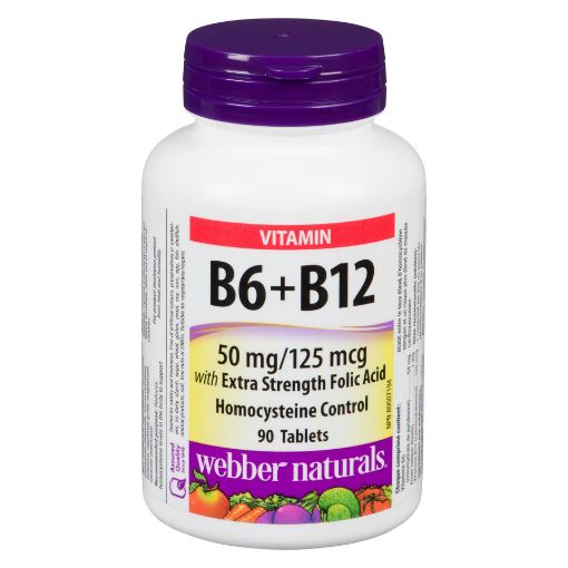 Picture of WEBBER NATURALS VITAMIN B6 B12 and FOLIC ACID EXTRA  STRENGTH 90S