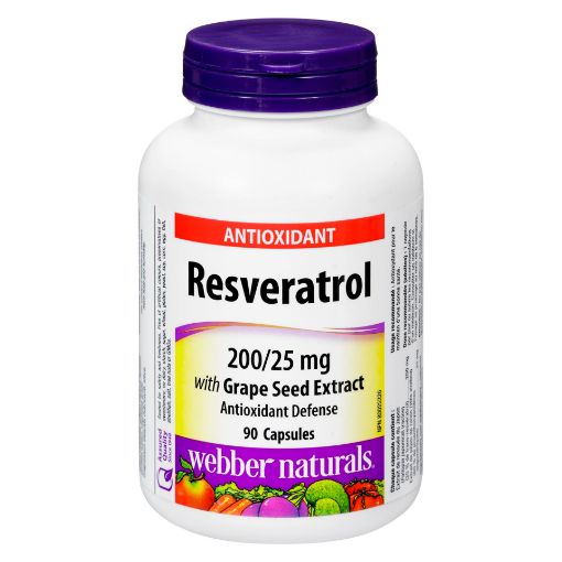 Picture of WEBBER NATURALS RESERVERATROL 200MG W/GRAPE SEED EXTRACT 25MG 90S
