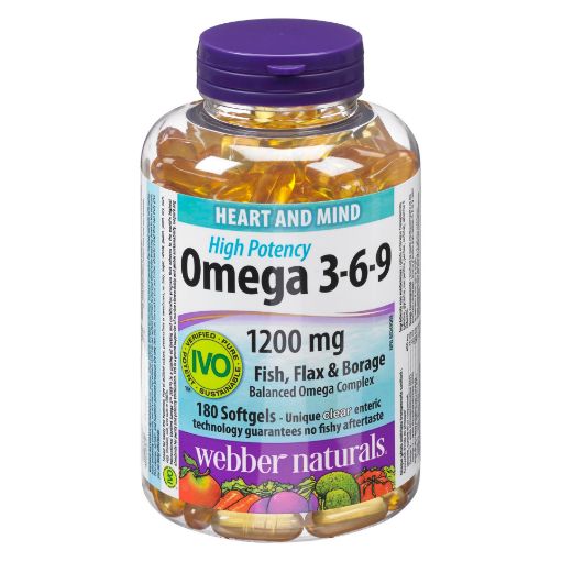 Picture of WEBBER NATURALS CLEAR OMEGA 3-6-9 EXTRA ENTERIC SG 200MG 180S