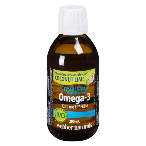 Picture of WEBBER NATURALS CRYSTAL CLEAN OMEGA-3 LIQUID - COCONUT LIME 200ML          