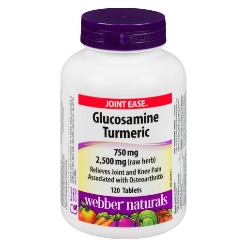 Picture of WEBBER NATURALS GLUCOSAMINE TURMERIC 750MG/50MG TABLETS 120S               
