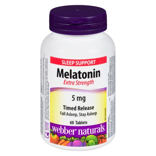 Picture of WEBBER NATURALS MELATONIN TIME RELEASE 5MG 60S                             