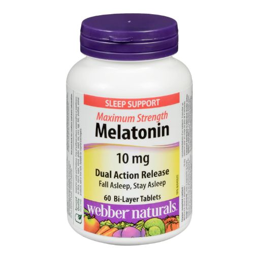 Picture of WEBBER NATURALS MELATONIN 10MG - DUAL ACTION RELEASE 60S