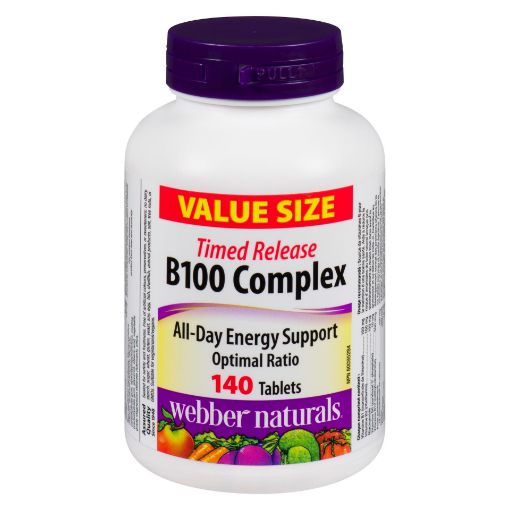 Picture of WEBBER NATURALS B100 COMPLEX 100MG TIMED RELEASE TABLETS 140S