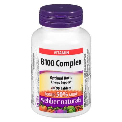 Picture of WEBBER NATURALS VITAMIN B100 COMPLEX CAPLET 60+30S
