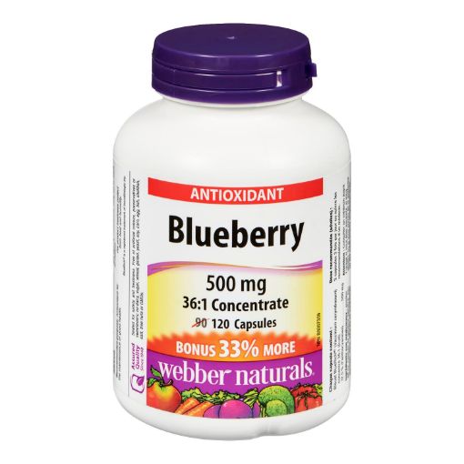 Picture of WEBBER NATURALS BLUEBERRY CONCENTRATE BONUS 500MG 90+30S