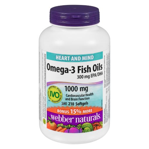 Picture of WEBBER NATURALS OMEGA 3 - SALMON and FISH OIL CAPSULE 1000MG 180+30S