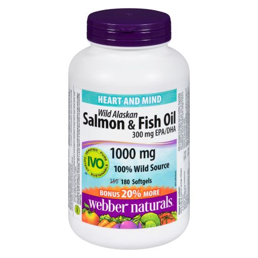 Picture of WEBBER NATURALS WILD ALASKAN SALMON and FISH OIL 150+30S