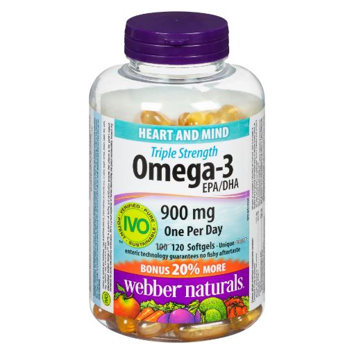 Picture of WEBBER NATURALS TRIPLE STRENGTH OMEGA-3 900MG 100+20S
