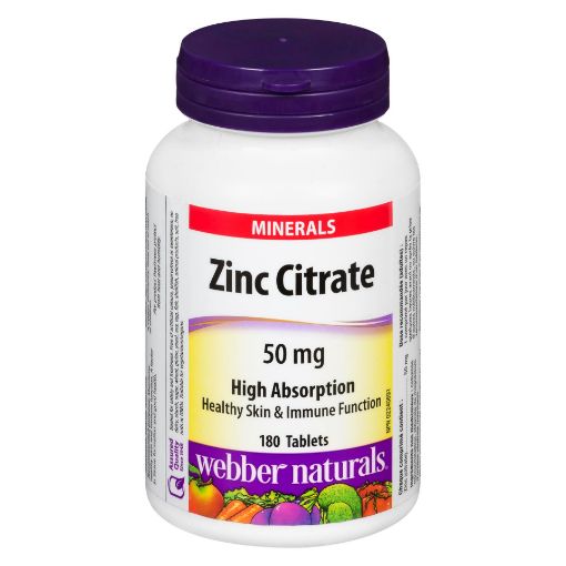 Picture of WEBBER NATURALS ZINC CITRATE 50MG 180S
