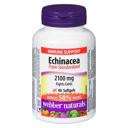 Picture of WEBBER NATURALS ECHINACEA STANDARDIZED HERB EXTRACT 2100MG BONUS 60+30S    