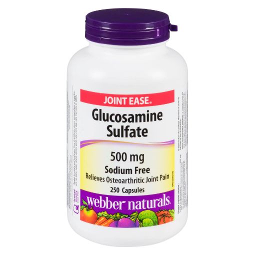 Picture of WEBBER NATURALS GLUCOSAMINE SULFATE SODIUM FREE CAPLET 500MG 250S          