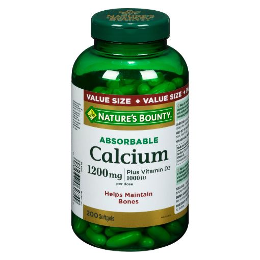 Picture of NATURES BOUNTY ABSORBABLE CALCIUM W/VITAMIN D SOFTGEL 200S                 
