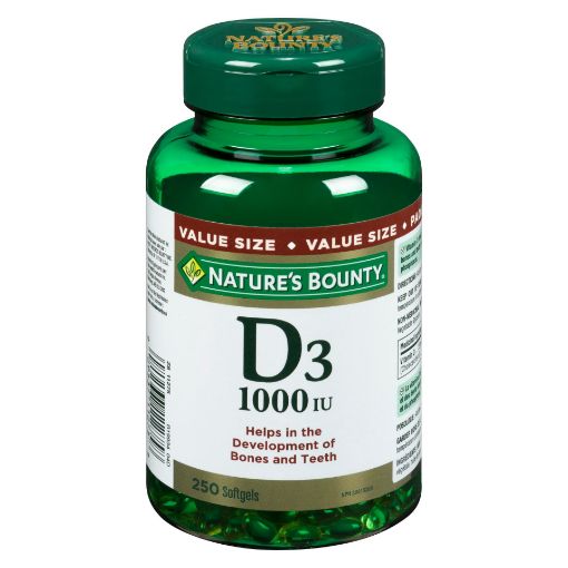 Picture of NATURES BOUNTY VITAMIN D 1000IU SOFTGEL 250S                               