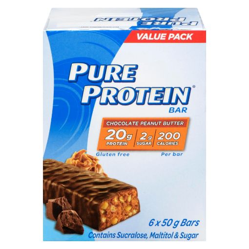 Picture of PURE PROTEIN BARS - PEANUT BUTTER 6X50GR