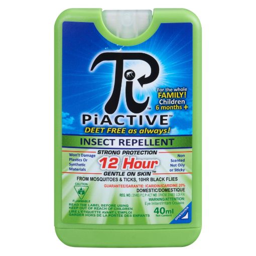 Picture of PIACTIVE INSECT REPELLENT - ORIGINAL 100% DEET FREE 12HR WALLET SIZE 40ML  