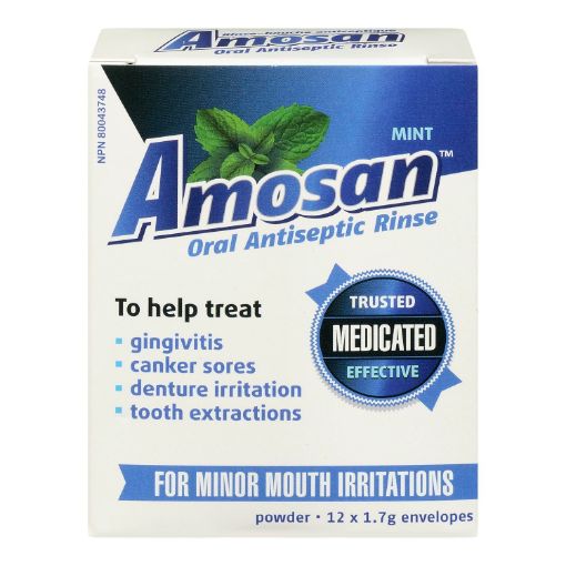Picture of AMOSAN ORAL ANTISEPTIC RINSE - MINT 12X1.7GR                               