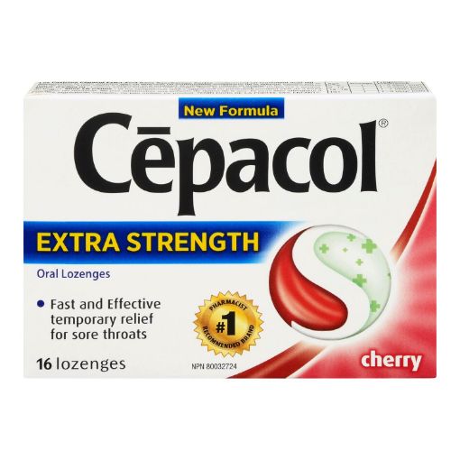 Picture of CEPACOL LOZENGE - EXTRA STRENGTH - CHERRY 16S