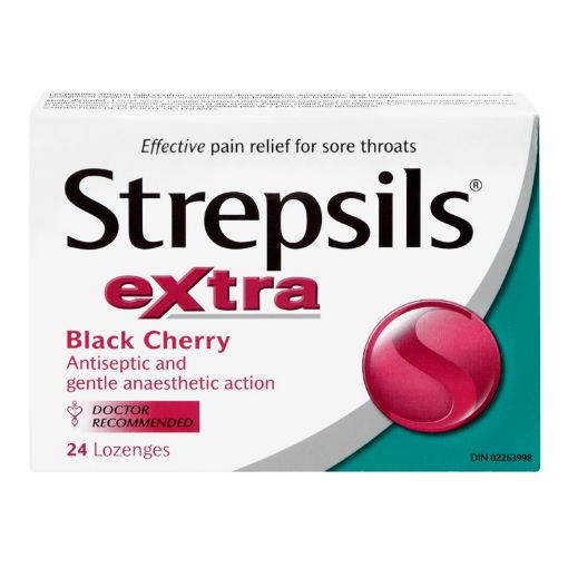 Picture of STREPSILS LOZENGES - BLACK CHERRY 24S
