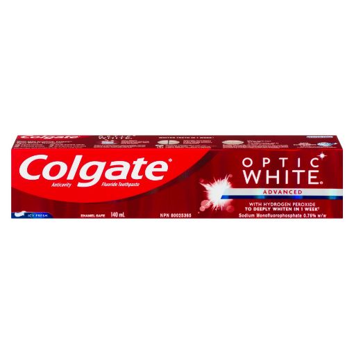 Picture of COLGATE OPTIC WHITE ADVANCED TOOTHPASTE - COOL MINT 140ML                  