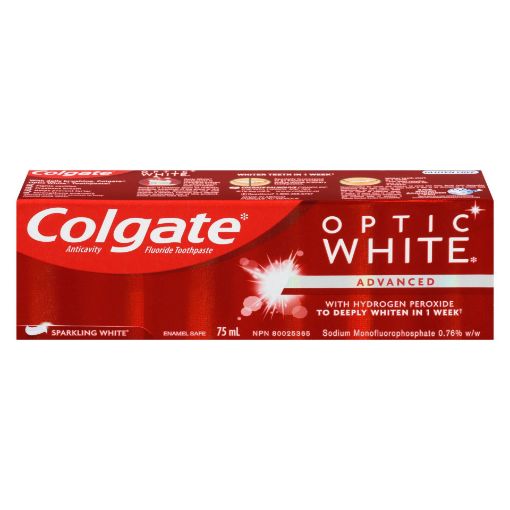 Picture of COLGATE OPTIC WHITE ADVANCED TOOTHPASTE - SPARKLING MINT 75ML              